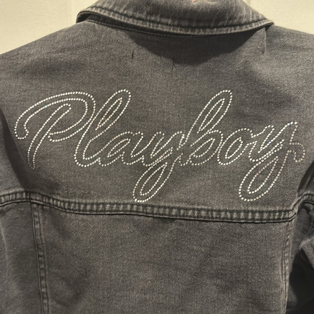 Playboy Women's Black Denim Jacket